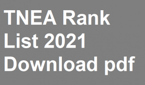 tnea rank list 2021